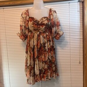 Autumn Floral Women's Mini Dress